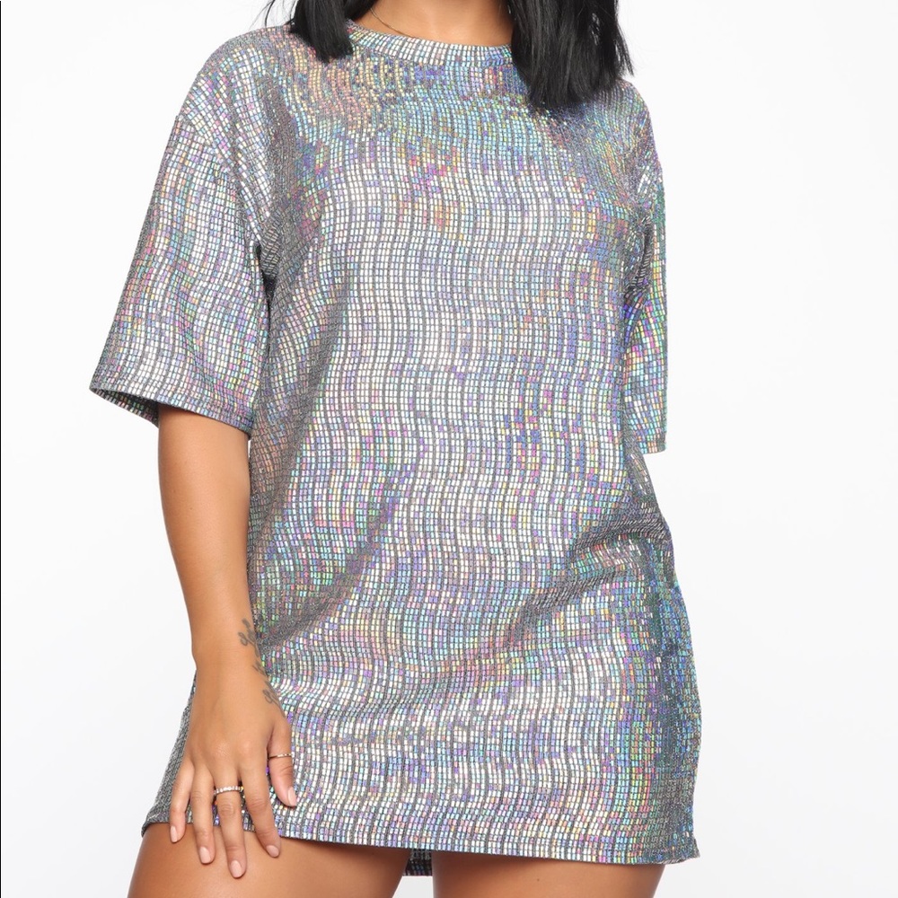 Sequin T-shirt dress